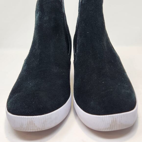 Sorel Out N About Slip On Wedge Bootie Size 9 Black Waterproof Suede Ankle Boots - Picture 3 of 8